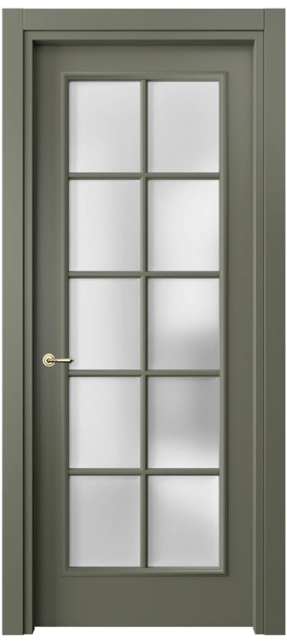 Межкомнатная дверь Париж 8102 Матовый оливковый тёмный Сатинированное стекло Цена 76999 ₽| Volhovec