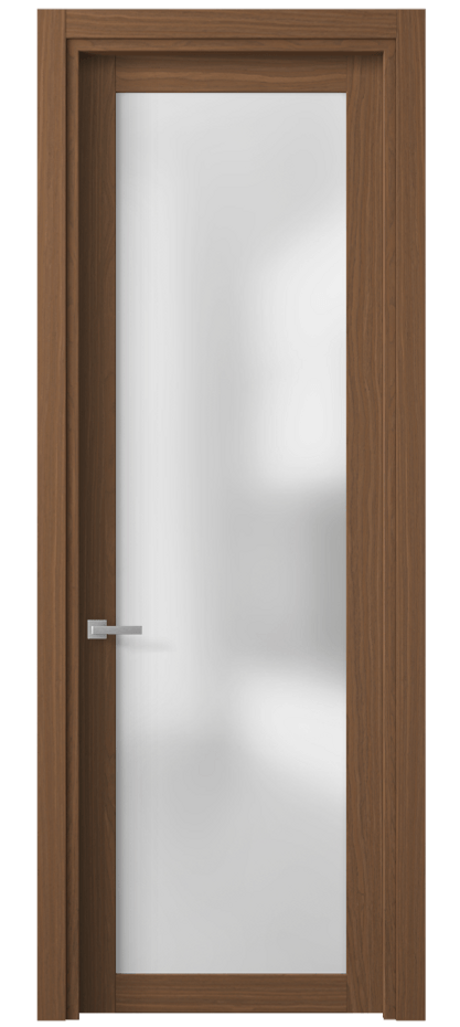 Межкомнатная дверь Планум 2102 Дуб шоколадный матовый Сатинированное стекло Цена 71899 ₽ | Volhovec