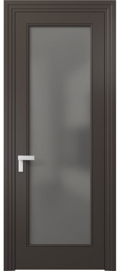 Межкомнатная дверь Рокка 8300 Матовый антрацит Сатинированное серое стекло, триплекс Цена 82899 ₽ | Volhovec