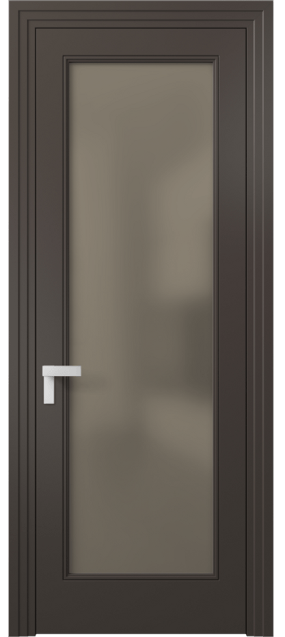 Межкомнатная дверь Рокка 8300 Матовый антрацит Сатинированное бронзовое стекло, триплекс Цена 82899 ₽ | Volhovec