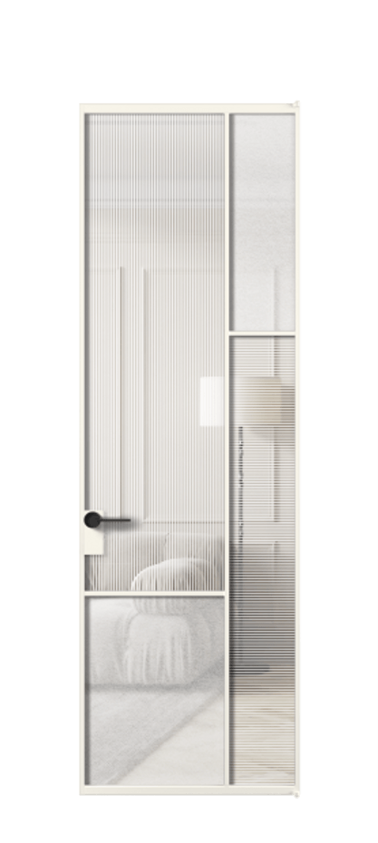Межкомнатная дверь Мозаик АЛПЛ041.12 Алюминий пудровый белый Рифлёное стекло "Дюна", триплекс, 6 мм + Фактурное стекло "Лёд", триплекс Цена 173870 ₽ | Volhovec
