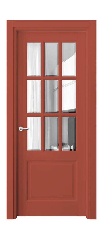 Межкомнатная дверь Тоскана Грильято 6312 Матовый белоснежный Прозрачное стекло с фацетом Цена 150499 ₽ | Volhovec