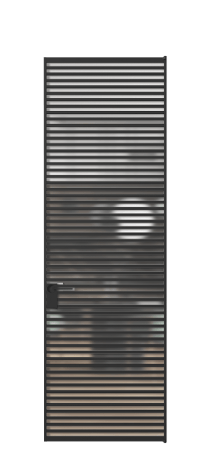 Алюминиевая дверь АЛПЛ040.07 Алюминий Черный Сатинированное стекло "Мателюкс Кристал Вижн", калёное, матовое, каленое 6 мм Цена 192770  | Volhovec