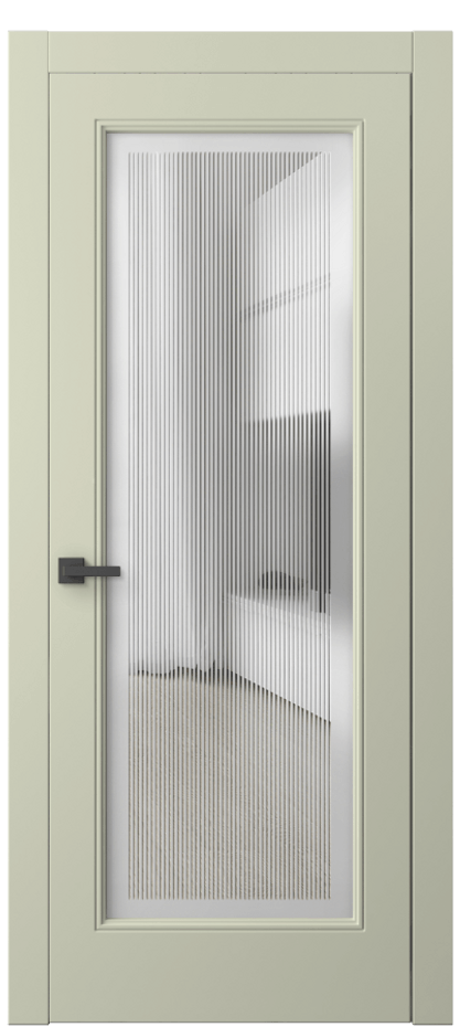 Межкомнатная дверь Линия 8300 Матовый белоснежный Сатинированное с гравировкой "Каннелюры", триплекс Цена 110199 ₽ | Volhovec