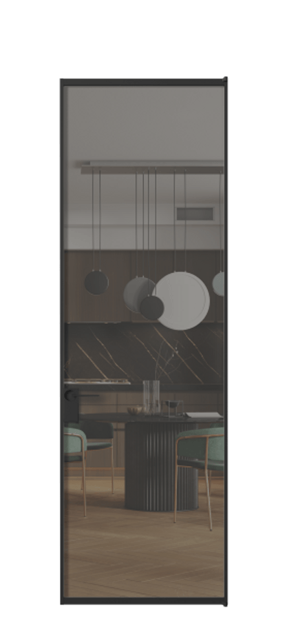 Алюминиевая дверь АЛПЛ040.01 Алюминий Черный Прозрачное серое стекло, триплекс Цена 115570  | Volhovec