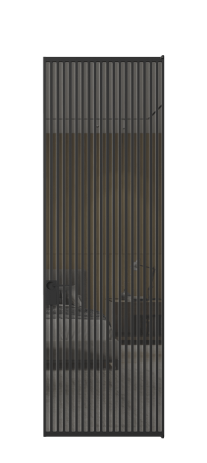 Алюминиевая дверь АЛПЛ040.06 Алюминий Черный Рефлективное серое стекло "Стопсол", калёное Цена 192770  | Volhovec