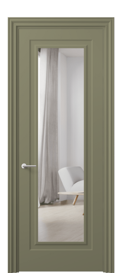 Межкомнатная дверь Маскот 8403 Матовый белоснежный Двустороннее зеркало, триплекс Цена 104699 ₽ | Volhovec