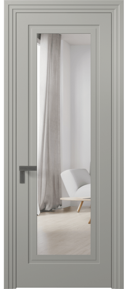 Межкомнатная дверь Рокка 8303 Матовый нейтральный серый Двустороннее зеркало, триплекс Цена 82899 ₽ | Volhovec