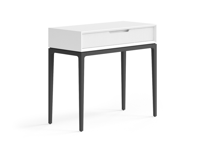 Мебель Консоль Вельвет 1 ящик. Цвет Матовый светло-серый. Материал Гладкая эмаль. Коллекция Консоль Вельвет 1 ящик. Картинка.