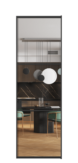 Дверь межкомнатная АЛПЛ040.03 Crystalvision ЧЕР. Цвет Алюминий Черный. Материал Алюминий. Коллекция Формато. Картинка.