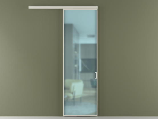 Алюминевая перегородка vd1_01_ Алюминий тёплый серый Сатинированное голубое стекло, триплекс, 6мм. Цвет Алюминий тёплый серый. Материал Алюминий в эмали. Коллекция Перегородка Формато вдоль стены 1 створка. Картинка.