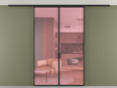 Перегородка Формато вдоль стены на потолок 2 створки