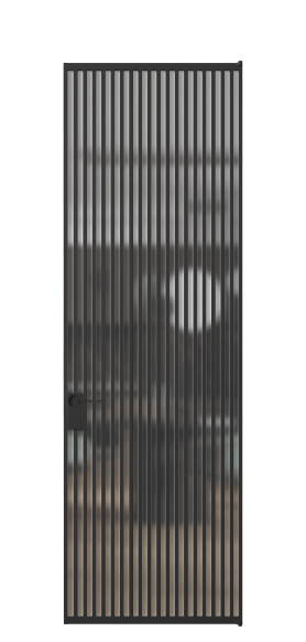 Дверь межкомнатная АЛПЛ040.07 Matelux Crystalvision ЧЕР. Цвет Алюминий Черный. Материал Алюминий. Коллекция Формато. Картинка.