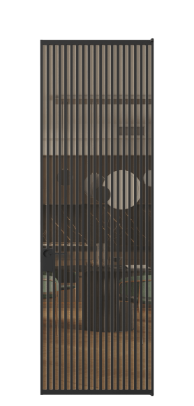 Дверь межкомнатная АЛПЛ040.07 ПРОЗ ОРАНЖ ЧЕР. Цвет Алюминий Черный. Материал Алюминий. Коллекция Формато. Картинка.